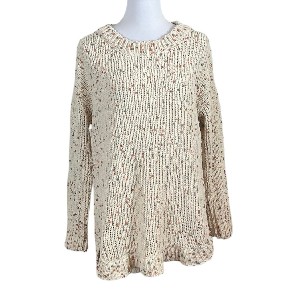 Jessica Simpson Cream Confetti Knit Sweater with Colorful Accents, Size‎ L - Picture 8 of 9